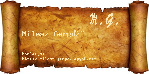 Milesz Gergő névjegykártya