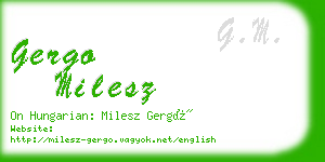 gergo milesz business card